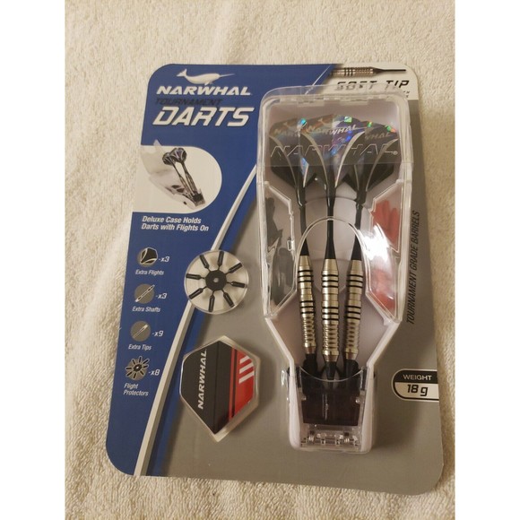 NEW Narwhal Tournament Darts Soft Tip 18g Brand With Extras For Electronic Board - Picture 1 of 2